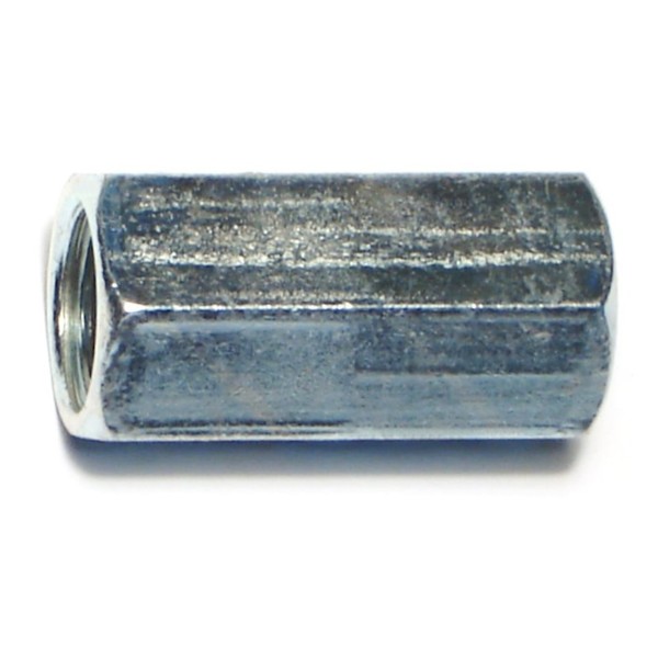 Midwest Fastener Coupling Nut, 3/8"-16, Steel, Grade 2, Zinc Plated, 1-1/4 in Lg, 5/8 in Hex Wd 64506